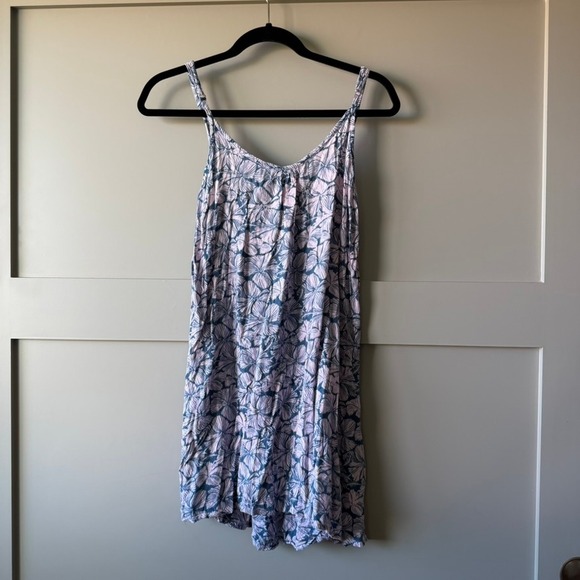 Billabong Dresses & Skirts - Hawaii Cami Dress Women S Blue Pink Hibiscus Floral Rayon Adjustable Strap